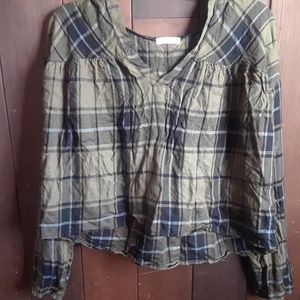 Soul Cake green plaid top